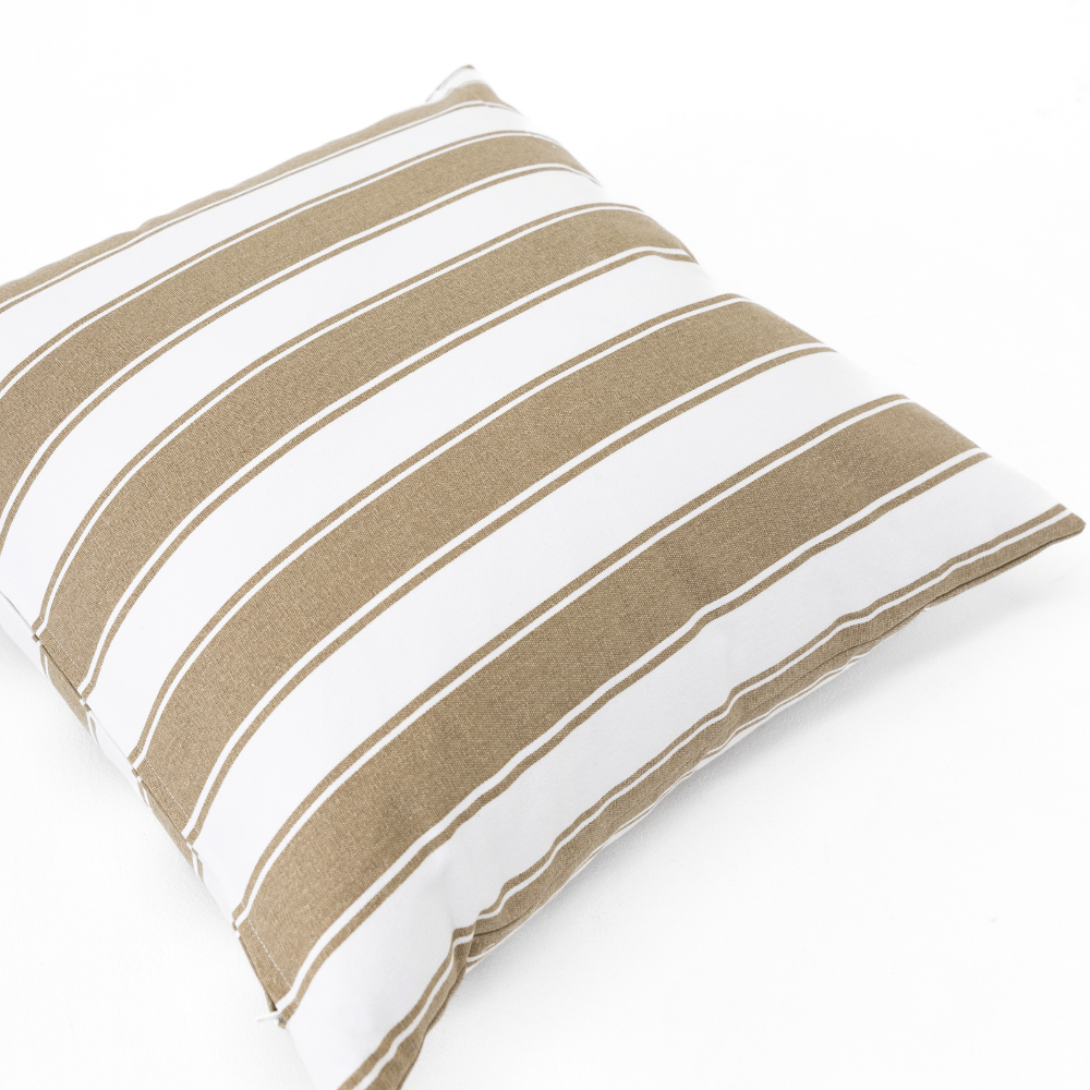 Bandhini Design House Lounge Cushion Ticking Stripe Rye White & Natural Lounge Cushion 55 x 55cm