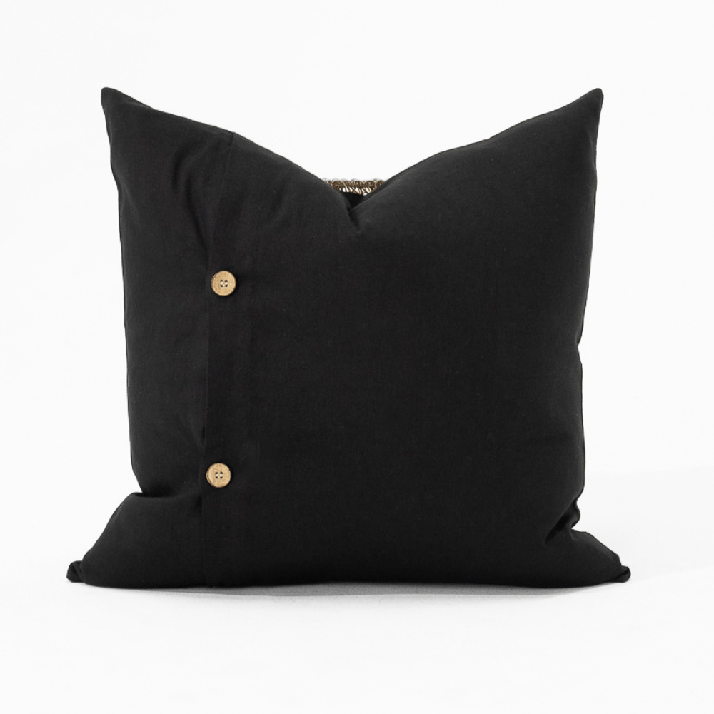 Bandhini Design House Medium Cushion African Armour Black Medium Cushion 50 x 50cm