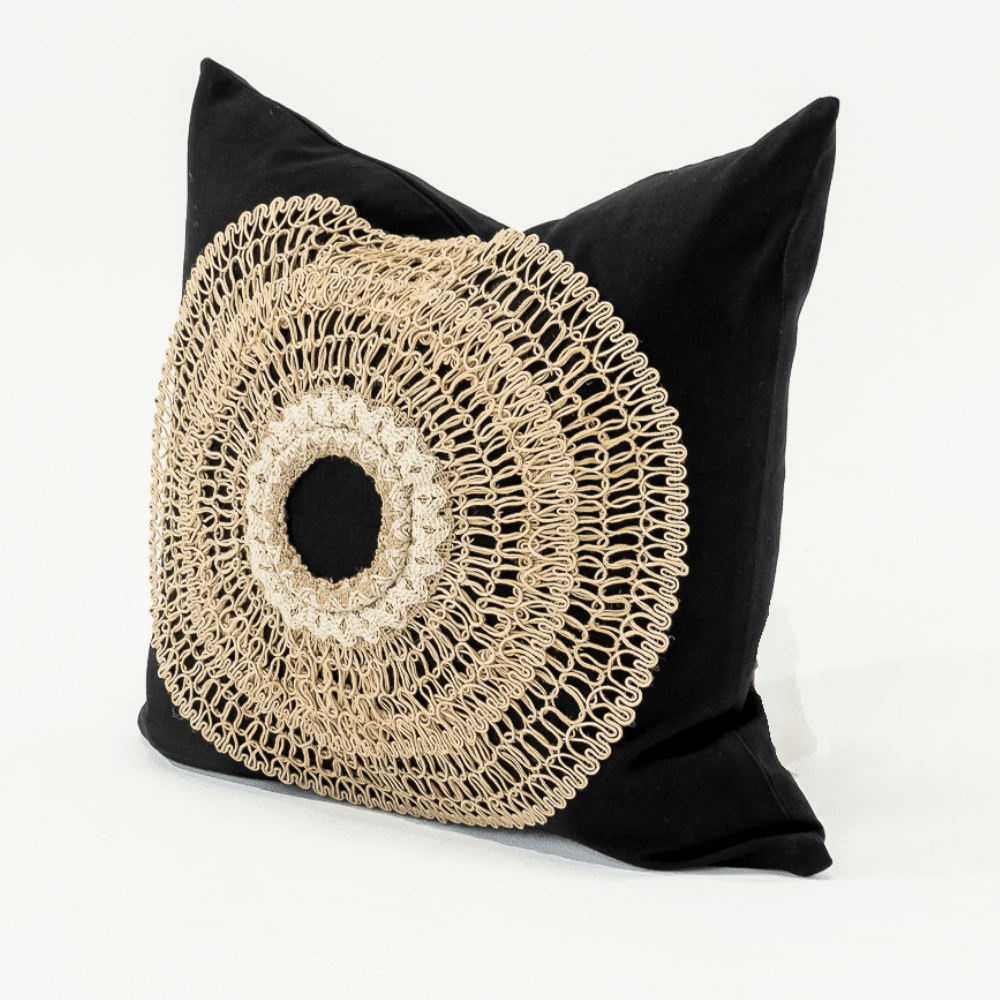 Bandhini Design House Medium Cushion African Armour Black Medium Cushion 50 x 50cm