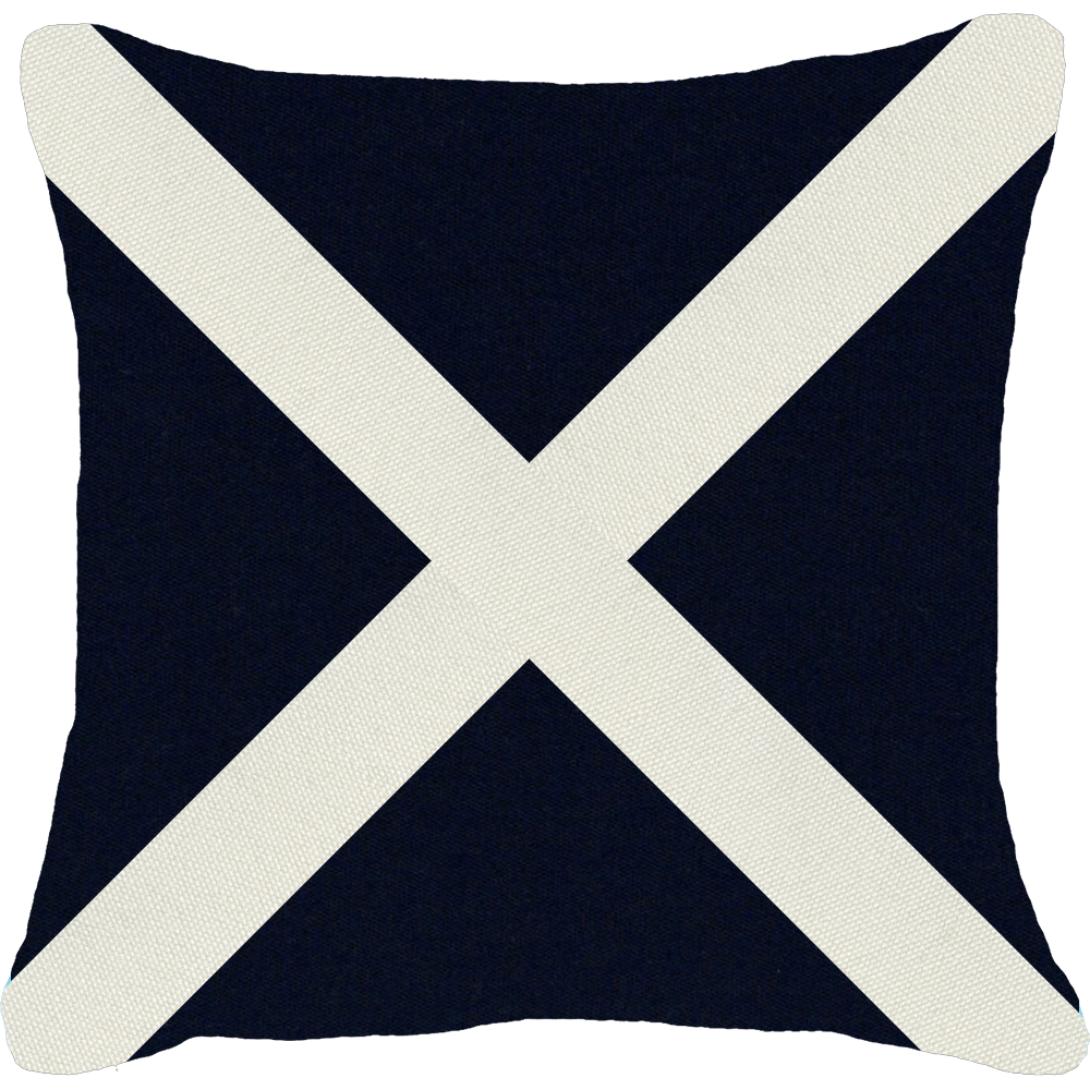 Bandhini Design House Outdoor Cushion Navy and White Outdoor Nautical Victor Lounge Cushion 55 x 55cm