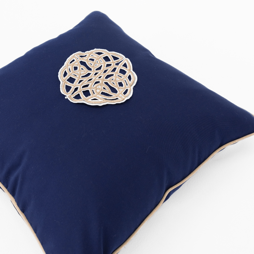 Bandhini Design House Outdoor Cushion Outdoor Celtic Knot Navy Lounge Cushion 55 x 55cm