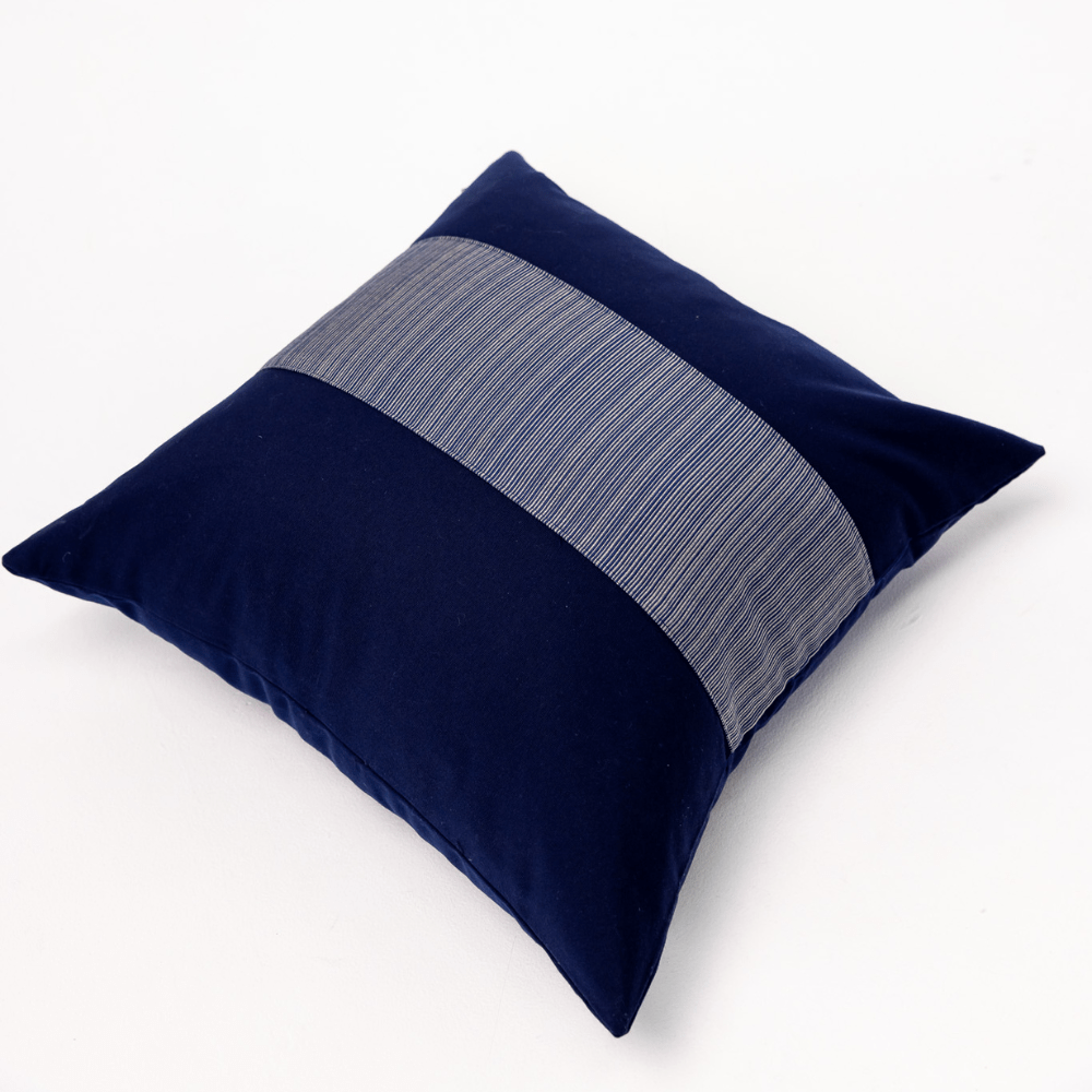 Bandhini Design House Outdoor Cushion Outdoor Nautical Navy Stripe Sash Medium Cushion 50 x 50cm