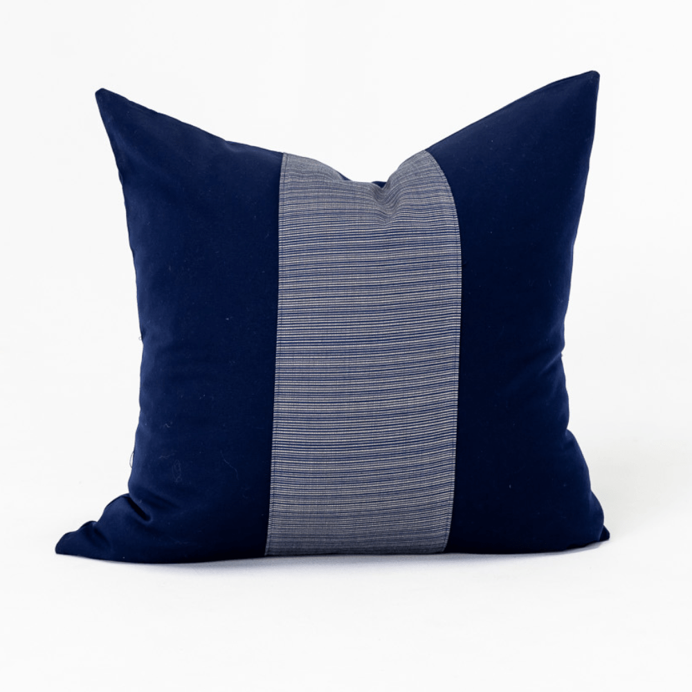 Bandhini Design House Outdoor Cushion Outdoor Nautical Navy Stripe Sash Medium Cushion 50 x 50cm