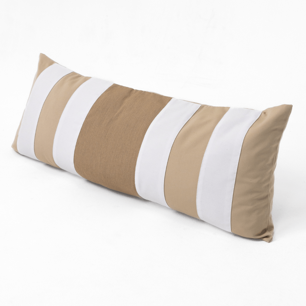 Outdoor Nautical Regent Stripe Beige Long Lumbar Cushion 35 x 90cm