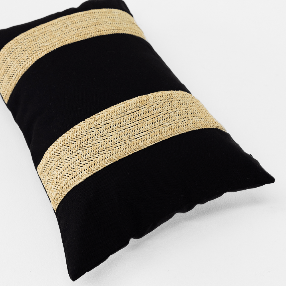 Bandhini - Design House Outdoor Cushion Outdoor Raffia Lines Lumbar Cushion 35 x 53cm