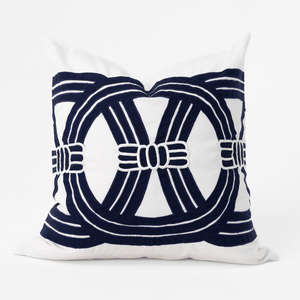 Bandhini Design House Outdoor Outdoor Barrel Navy Lounge Cushion 55 x 55cm