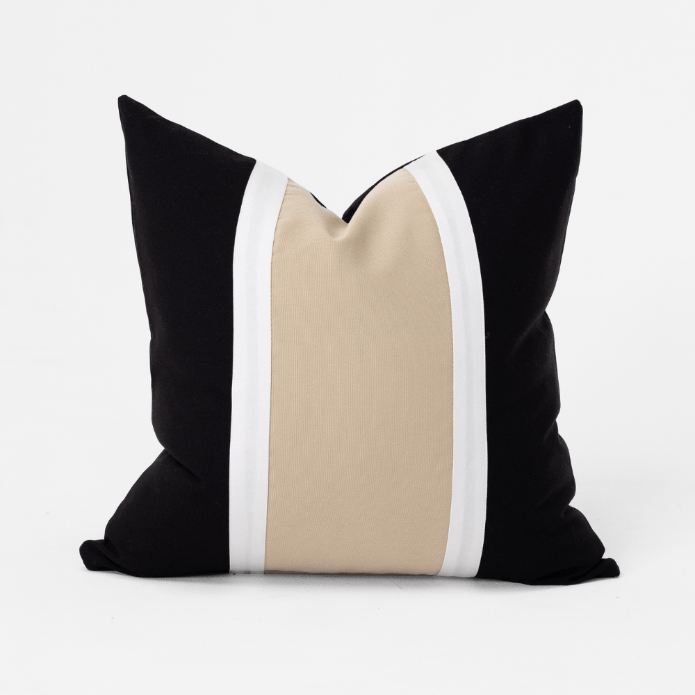 Bandhini Design House Outdoor Outdoor Nautical Regent Black Medium Cushion 50 x 50cm