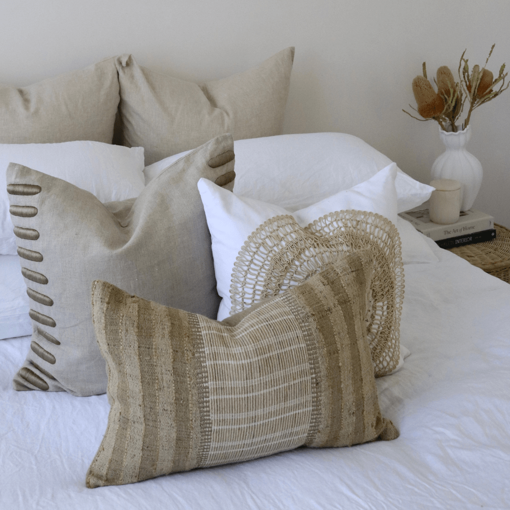 Bandhini Design House Sham Cushion Linen Plain Natural Cushions