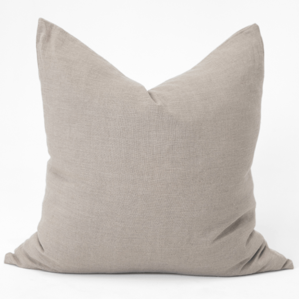 Bandhini Design House Sham Cushion Linen Plain Natural Euro Cushion 65 x 65cm