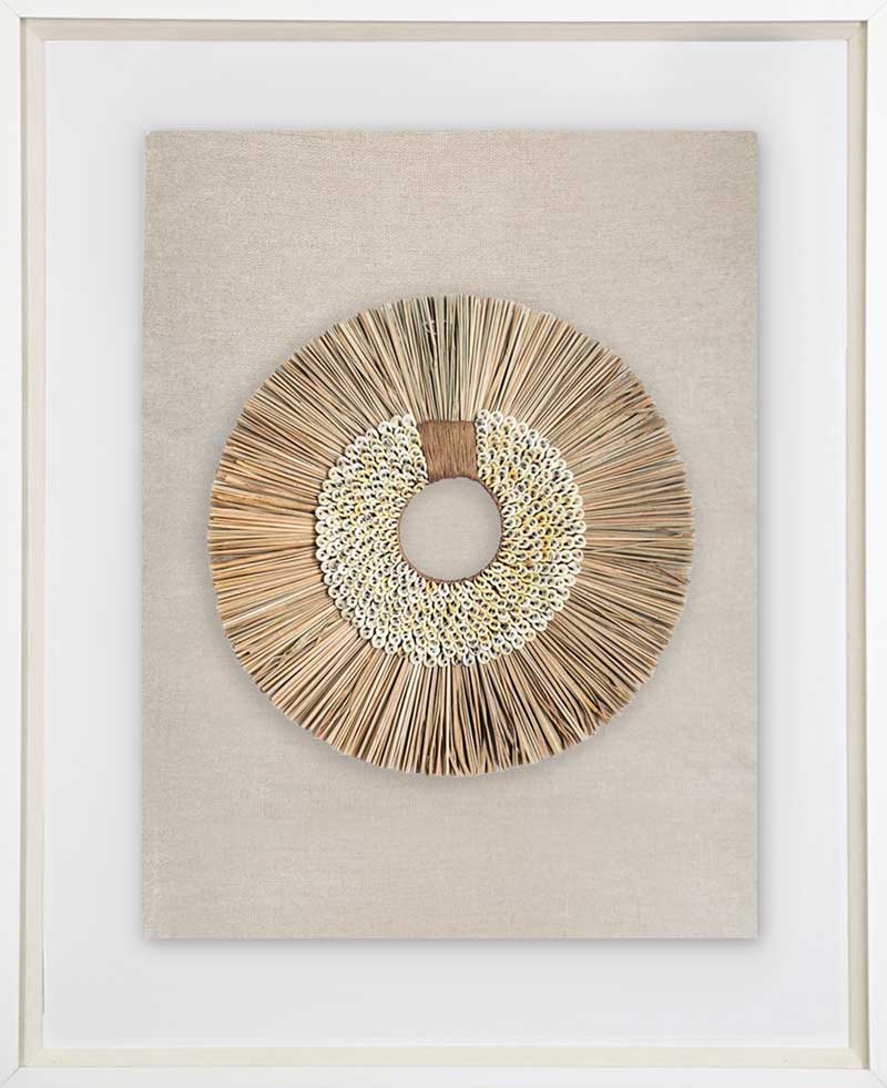 African Shell Ring Coffee and Wood Sticks Artwork 67 x 85 cm – Bandhini ...